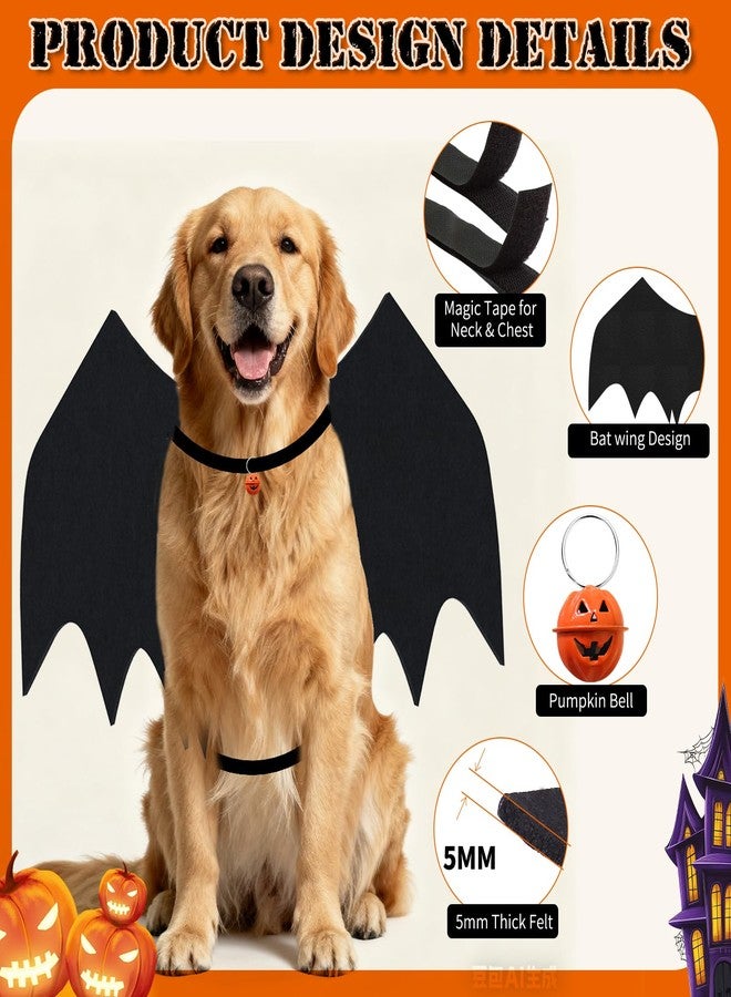 OLANRUN Dog Halloween Costumes for Large Dogs, Dog Bat Wings with Pumpkin Bell Pet Halloween Cosplay Party Dress Up (Large) - Image 4